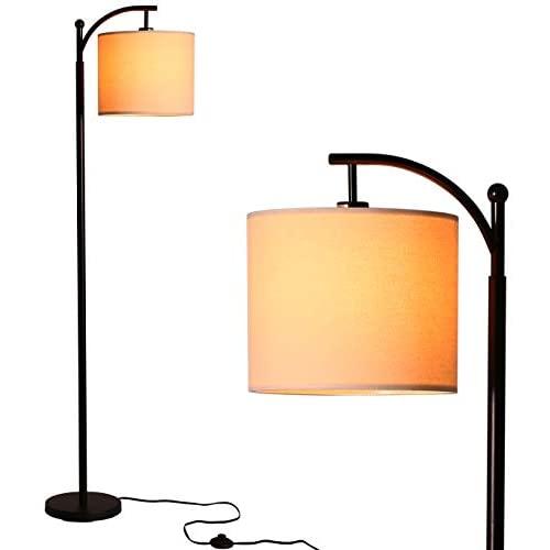 Floor Lamp for Living Room, Classic Arc Floor Lamp with Hanging Lamp Shade,Modern Standing Lamp for Bedroom, Office, Study Room with Floor Switch