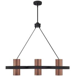 Westinghouse Lighting 6368900 Ariana Indoor, Matte Black Finish with Copper Shades Three-Light Chandelier, One Size, Two Tone