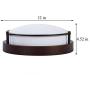 Berliget 12 Inch Metal Industrial Brown 2 Lights Flush Mount Ceiling Light, Hallway Round Modern Bright Ceiling Light Fixture for Kitchen, Bedroom, Laundry, Living Room
