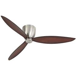 52'' Casa Orbitor Modern Hugger Low Profile Ceiling Fan with Wall Control Flush Mount Brushed Steel for Living Room Kitchen Bedroom Family Dining - Casa Vieja