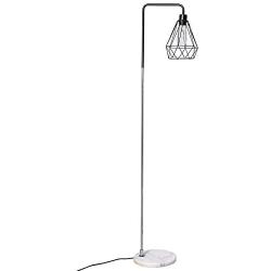 Floor Lamp LED Lights Modern Standing Industrial Standard Torchiere Floor Lamps Geometric Light Shade Lounge Lighting for Bedrooms, Living Room, Office Uplight, Reading - 360 Lighting (Grey)