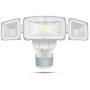 WHDZ 42W LED Security Light 3 Head Motion Sensor Light Outdoor LED Flood Light 3000LM 6000K Super Bright ETL Certified IP65 Waterproof 180° Illumination Range Human BOD