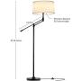 Brightech Ava Industrial Floor Lamp - Standing Lamp for Bedroom That Matches Your Farmhouse, Rustic Style - Height Adjustable,Tall Pole Lamp for Living Room Lighting - Elegant Light for Office