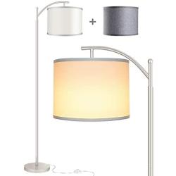 Rottogoon Floor Lamp for Living Room, LED Standing Lamp with 2 Lamp Shades for Bedroom, 9W LED Bulb Included