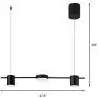 LAKIQ Modern Linear Pendant Lighting Fixture 3/5 Lights LED Chandelier Hanging Ceiling Light for Dining Table Living Room Kitchen Island(Black,3 Lights,Warm Light)