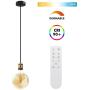 LUTEC Dimmable Edison Glass Pendant Light Industrial Pendant Lighting Black Hanging Light Fixture for Kitchen Bedroom - 700LM 7.5W 2200-5000K Amber Glass Edison Light Bulb