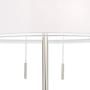 Roxie Modern Floor Lamp Brushed Steel Sheer and Linen Double Drum Shade for Living Room Reading Bedroom Office - Possini Euro Design