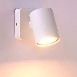 Luzden Bedside Reading Wall Lamp Fixture Mounted LED Indoor Ceiling Spotlight Adjustable Wall Sconce Rotatable White GU10