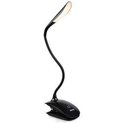 Vekkia Rechargeable Reading Lamp, 14 LED Book Lights for Reading, Eye-Caring 3 Brightness Clip on Lamp for Bed, Touch Control, Perfect for Bookworms & Kids (Black)