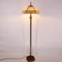 Tiffany Floor Lamp W16H64 Inch Yellow Stained Glass Hexagon Mission Style Shade Antique Standing Read Lighting Resin Base 2E26 S011 WERFACTORY LAMPS Lover Gift Bedroom Living Room Bedside Coffee Table