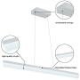 LED Linear Pendant Light Flush Mount Tube Modern Chandeliers for Office Dining Room Kitchen Table, 6000k, White