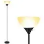 Floor Lamp, Standing Lamp, 9W LED Floor Lamp, Energy Saving, 50,000hrs Long Lifespan, 3000K Warm White, Eye-Caring, Torchiere Floor Lamps for Bedroom, Living Room, Office, Reading, Black Floor Lamps