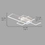 Leniure White Square LED Light Ceiling Lamp Chandelier Lighting Fixture 35'' Wide 22'' Deep 3'' High, Warm White 3000K