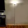 Brightech Sky Dome - Very Bright LED Torchiere Floor Lamp for Living Rooms & Offices– Dimmable Modern Standing Lamp – Tall Pole Light for Bedrooms – LED Bulb Included - Platinum Silver
