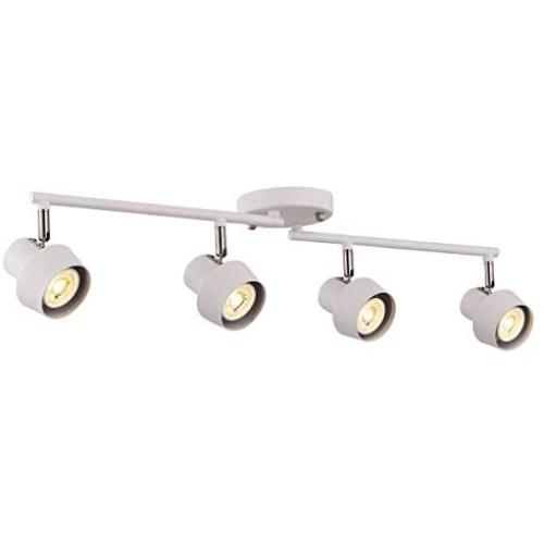 TeHenoo 4-Light LED Track Light,Adjustable Track Heads, Foldable Track Lighting Fixtures for Kitchen, Office,Dining Room, Bedroom,White