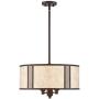 Bryce Oil Rubbed Bronze Drum Pendant Light 20'' Wide Mica Shade 4-Light Fixture for Dining Room House Foyer Kitchen Island Entryway Bedroom - Regency Hill