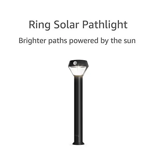 Ring Solar Pathlight -- Outdoor Motion-Sensor Security Light, Black (Ring Bridge required)