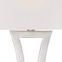 Roxie Modern Table Lamps Set of 2 Brushed Steel Off White Rectangular Shade for Living Room Family Bedroom Bedside Office - 360 Lighting