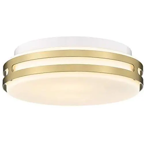 Autelo 12'' Flush Mount Ceiling Light Fixture, 2-Light Close to Ceiling Light with Frosted Glass Shade in Antique Brass Finish, for Living Room Hallway Bedroom C3578 BRZ