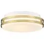 Autelo 12'' Flush Mount Ceiling Light Fixture, 2-Light Close to Ceiling Light with Frosted Glass Shade in Antique Brass Finish, for Living Room Hallway Bedroom C3578 BRZ