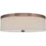 Kira Home Walker 20'' Large Mid-Century Modern 3-Light Flush Mount Ceiling Light, Cream Fabric Shade + Round Glass Diffuser, Copper Bronze Finish Kira Home Walker 20'' Large Mid-Century Modern 3-Light Flush Mount Ceiling Light, Cream Fabric Shade + Round Glass Diffuser, Copper Bronze Finish
