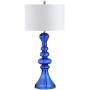 JONATHAN Y JYL4012D Madeline 35'' Curved Glass LED Table Lamp Contemporary,Transitional for Bedroom, Living Room, Office, College Dorm, Coffee Table, Bookcase, Cobalt