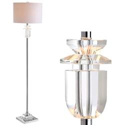 JONATHAN Y JYL1046A Aria 63'' Crystal/Metal LED Floor Lamp Contemporary,Glam,Transitional for Bedrooms, Living Room, Office, Reading, Clear/Chrome