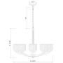 Alice House 29.5'' 8-Light Large Chandeliers for Dining Room, 72'' Chain, Brushed Nickel Finish, Kitchen Light Fixtures with Clear Hammered Glasses, Modern Farmhouse Chandelier AL6091-H8