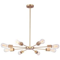 Linour Sputnik Chandeliers 8 Lights Modern Pendant Lighting Industrial Vintage Ceiling Light Fixture Suitable for Dining Room Kitchen Living Room Bedroom