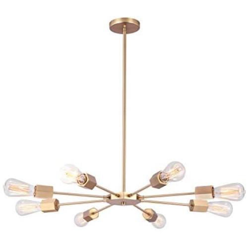 Linour Sputnik Chandeliers 8 Lights Modern Pendant Lighting Industrial Vintage Ceiling Light Fixture Suitable for Dining Room Kitchen Living Room Bedroom