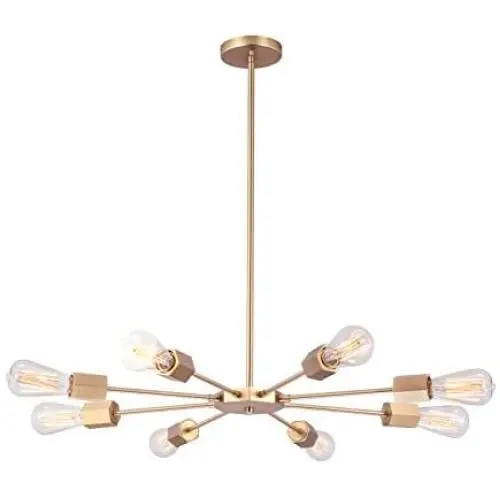 Linour Sputnik Chandeliers 8 Lights Modern Pendant Lighting Industrial Vintage Ceiling Light Fixture Suitable for Dining Room Kitchen Living Room Bedroom