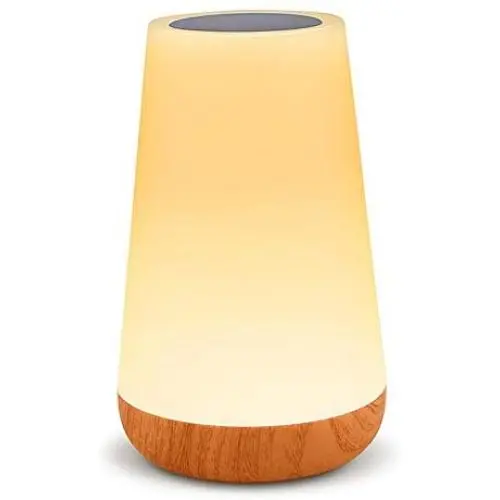 Table Lamp Touch Night Light - Portable Sensor Remote Control Bedside Lamps with Quick Rechargeable USB Dimmable Warm White Light 13 Colors RGB Table Lamp for Bedroom Living Room Office (White)