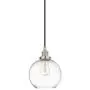 Primo Large Glass Globe Pendant Light Fixture - Brushed Nickel Hanging Pendant Lighting for Kitchen Island - Mid Century Modern Ceiling Light with Clear Glass Shade