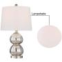 Maxax Modern Table Lamps Set of 2 Mercury Glass Desk Lamp with White Drum Shade for Living Room Family Bedroom Bedside Nightstand