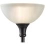 Threshold Floor Lamp for Living Room by Light Accents - Traditional Standing Pole Light with Dome Glass Shade – Upward Torchiere 71.2'' Tall - (Bronze)