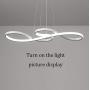 LED Chandelier Dining Room Island Ceiling Pendant Light Dimmable 3000K-6500K Remote Acrylic Half Flush Mount Lighting Fixtures, Modern Designer Height Adjustable Bedroom Living Room Decor Hanging Lamp