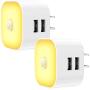 Kids Night Light Plug in - Led Night Lights Plug into Wall with Dual USB Ports, 12 LEDs Motion Sensor Light Night for Bedroom, Hallway, Stairs, Kitchen, Bathroom(2 Pack)