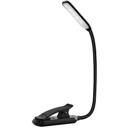 Beyoxfath Rechargeable 9 LED Book Light,Clip on LED Book Lamp 3 Colors x3 Levels Eye Care Reading Lights,2.1 oz Lightweight,Perfect for Bookworms, Kids & Travel (Black)