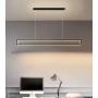 LITFAD Rectangle Ceiling Hanging Light Fixture Modern LED Pendant Lighting Minimalism Metal Dining Room LED Island Pendant in Black for Living Room Restaurant Bar, White Light