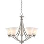 Bollyn Brushed Nickel Chandelier 26 1/2'' Wide Modern Curved Arms White Glass 5-Light Fixture for Dining Room House Foyer Kitchen Island Entryway Bedroom Living Room - Possini Euro Design