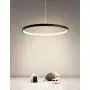 LightInTheBox Acrylic Chandelier Modern 80cm LED Ring Pendant Light with Oval 1 Ring Max 40W Chrome Ceiling Light Fixture For Study Room Office Dining Room Living Room (Black)