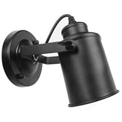 Industrial Track Lighting Ceiling Spotlight, Matt Black Vintage Wall Mount Lights, Rotate Head, E26 Base Bulb not Included