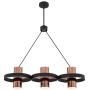 Westinghouse Lighting 6368900 Ariana Indoor, Matte Black Finish with Copper Shades Three-Light Chandelier, One Size, Two Tone