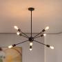 AIGU Chandeliers 8-Lights Black Lights Fixture, Modern Pendant Lighting Industrial Hanging Ceiling Light Mid Century Pendant Lighting Ceiling Light Fixture for Kitchen Bedroom Dining Room