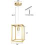 Modern Industrial Pendant Light Retro Loft Design Lantern Farmhouse Chandelier for Kitchen Island Dining Room Bedroom Foyer (Gold)