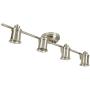 4 Light Track Lighting Wall and Ceiling Mount Fixture Kitchen and Dining Room, Brushed Nickel + Bulbs