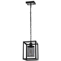 SYDTOP Black Industrial Metal Mesh Pendant Light with Chain Rustic Hanging Light Fixture Vintage Mini Cage Pendant Lighting for Kitchen Island Sink Dining Room Counter Bar Farmhouse