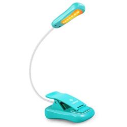 Vekkia Rechargeable Amber Reading Light, Book Light for Reading in Bed, 3 Levels, Up to 70 Hours Reading, Best Gift for Bookworms, Travel&Kids (Blue)