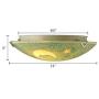 SUSUO Mosaic Design Blue Stained Glass Flush Mount Ceiling Light with Moon and Star Pattern Vingte Art Deco Ceiling Fixture for Bedroom Living Room Hallway Kitchen Bar