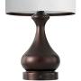 BOBOMOMO USB Metal 21 Table Lamp Set of 2 with Charging Port,Eye-Caring Nightstand Lamps Dressed in Brushed Brown Finish and White Lamp Shades for Bedroom, Living Room